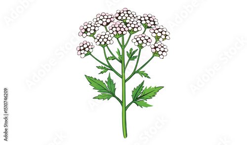 Queen Anne's Lace in Bloom: This image presents a delicate illustration of Queen Anne's Lace in full bloom.