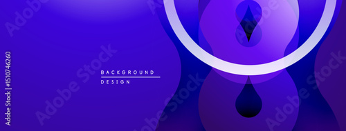 Abstract purple background. Overlapping shapes create dynamic visual effect. Minimalist design suitable for digital projects.