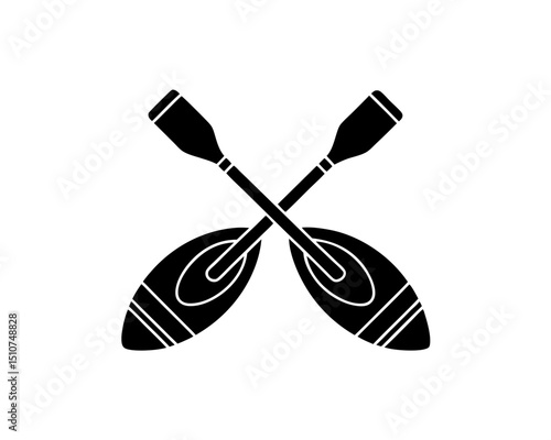creative details Outline silhouette rowing oar paddle icon