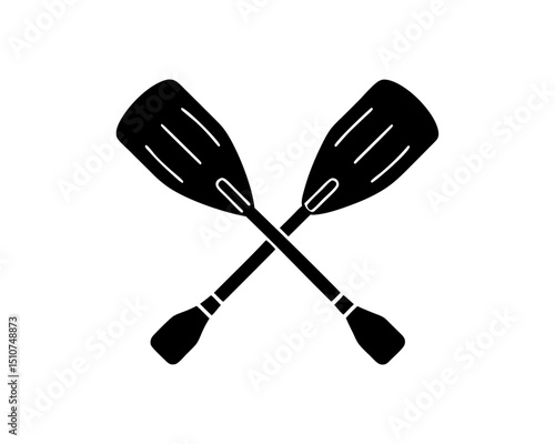 creative details Outline silhouette rowing oar paddle icon