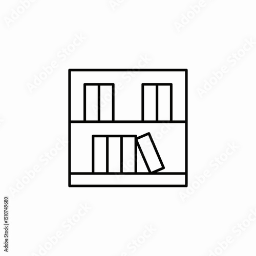 book shelf cupboard icon sign vector