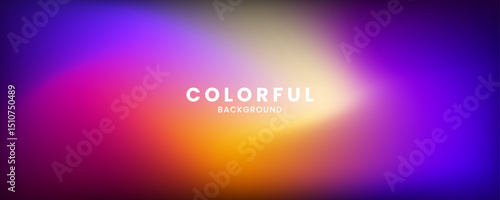 Colorful abstract background with vibrant gradient colors effect like fuzz or clouds decoration. Modern graphic design element blurred lights style concept for web, art, flyer, card, or brochure cover