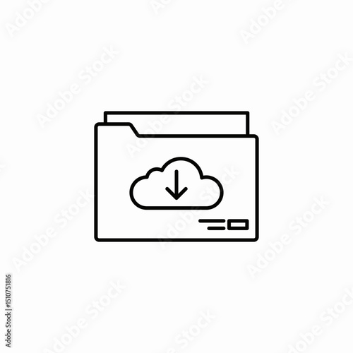 download cloud folder icon sign vector