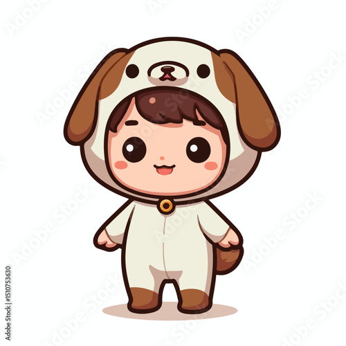 children wearing dog costumes