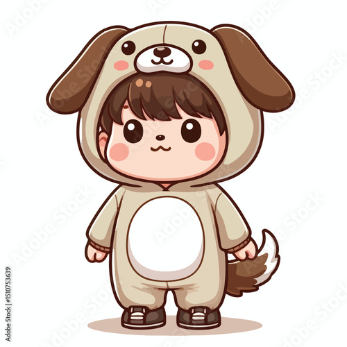 children wearing dog costumes