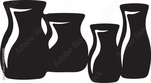 Decorative Vases Vector Illustration