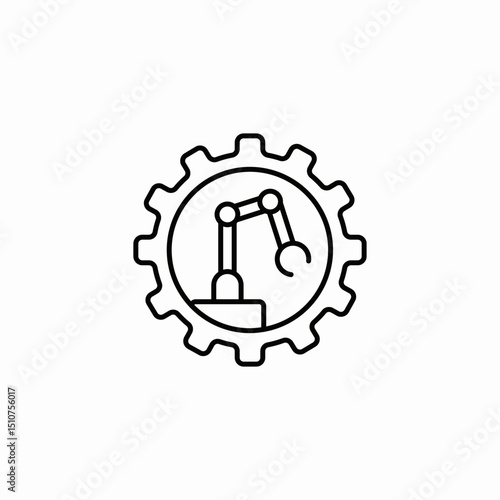 robotic arm settings icon sign vector