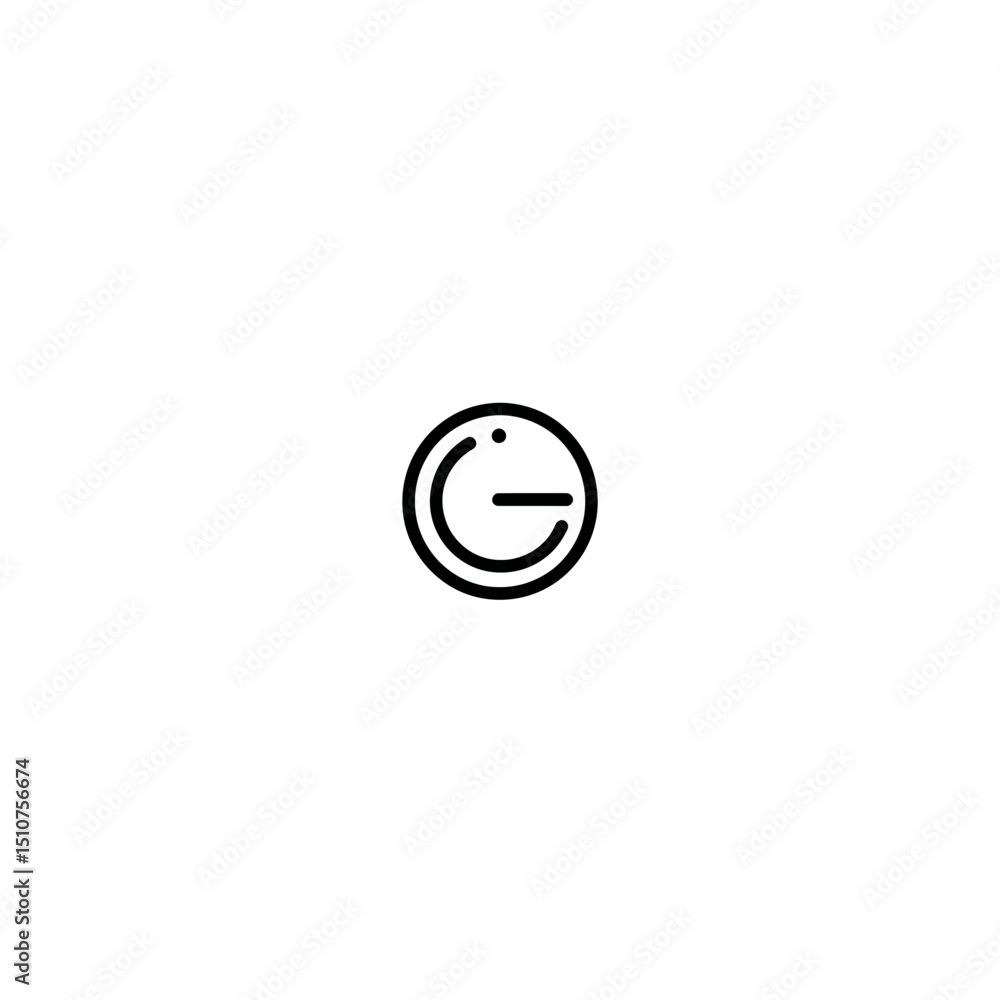 Round outline shows lettermark design in simple white scene Round outline shows lettermark design in simple white scene