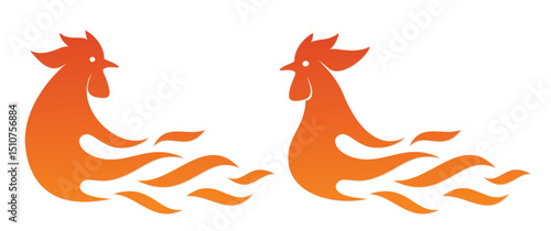 The fire rooster logos.
