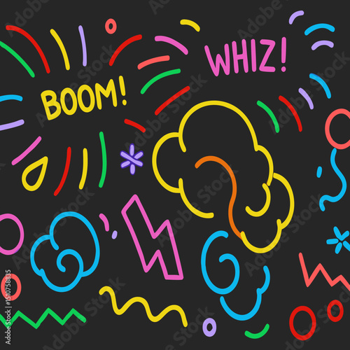Comic Book Sound Effects – Hand-Drawn Cartoon Text Elements

