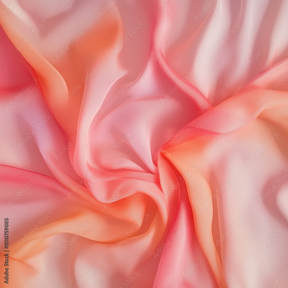 Fototapeta premium Elegant pink and orange chiffon fabric