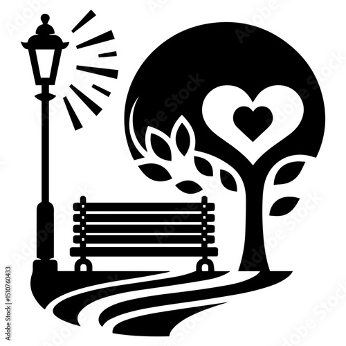 The magic of love shining through decorative urban streetlights