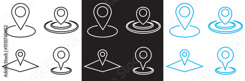 Location icon .  Map pointer pin sign  icon . place address navigation locator icon. Vector for websites, mobile interfaces, presentations, banner, visual branding etc. Vector illustration. EPS 10