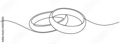 Wedding ring line art vector illustration