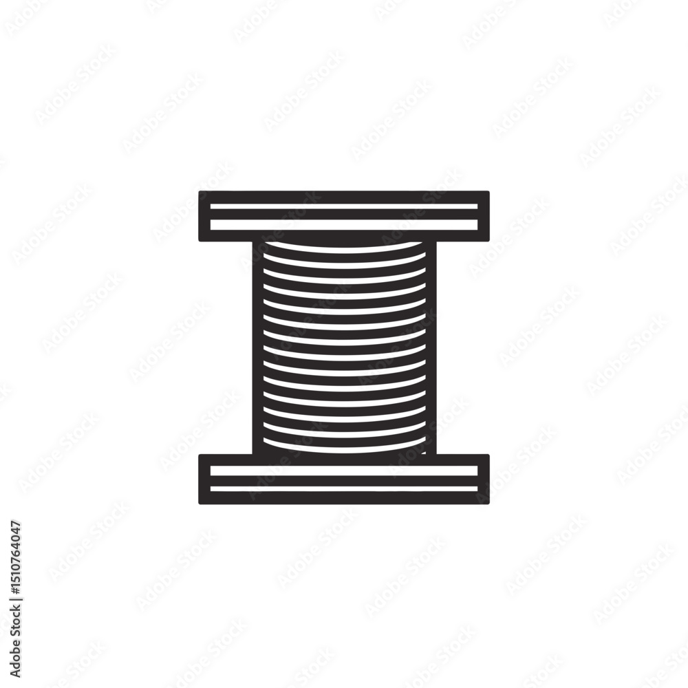Thread spool appears monochrome craft background isolated simple Thread spool appears monochrome craft background isolated simple
