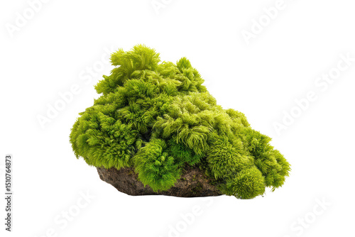 PNG Vibrant green moss on rock against black background