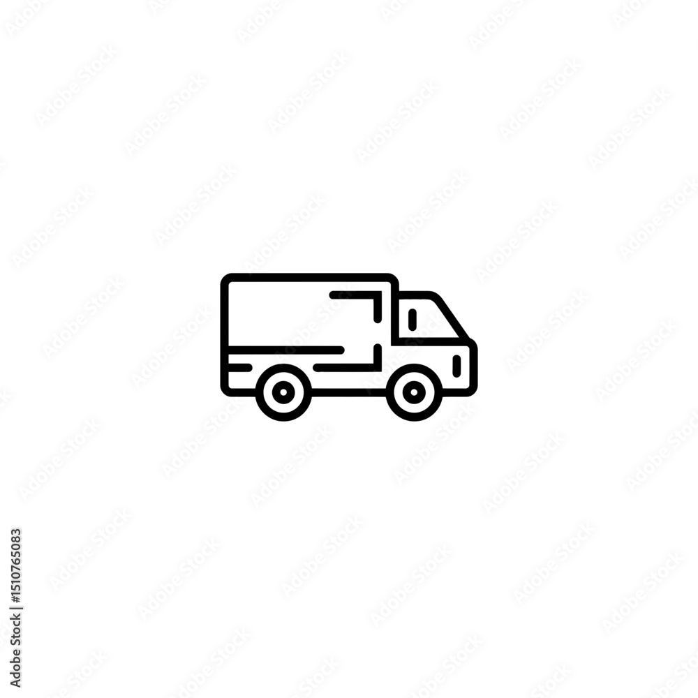 Delivery truck icon transports goods across transport backdrop simple Delivery truck icon transports goods across transport backdrop simple
