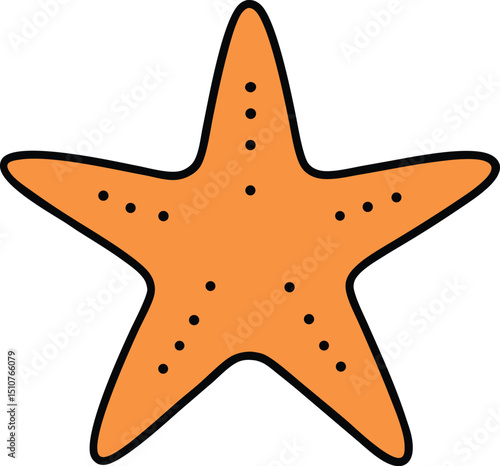 starfish icon clipart vector on transparent background