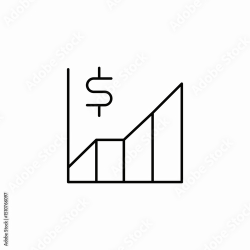 revenue growth icon sign vector