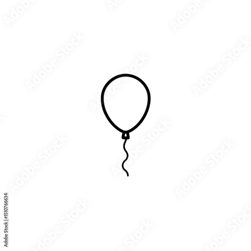 Balloon outline floats minimal isolated representation graphic celebration