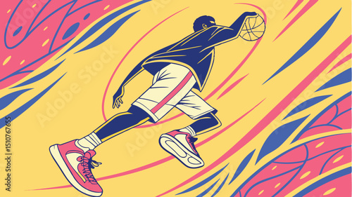basketball player vector illustration