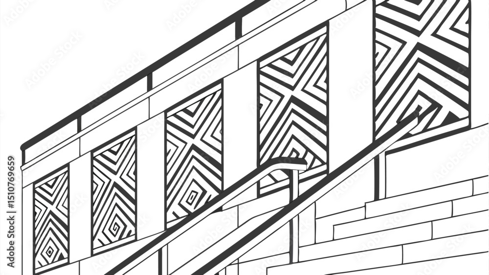 Fototapeta premium vector drawing of a building