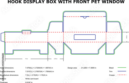 Retail Packaging Design With Front Pet Window Display Box Template