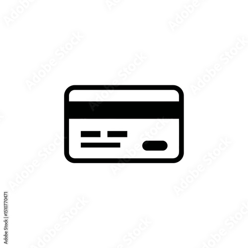 Black card represents financial transaction icon symbol flat style