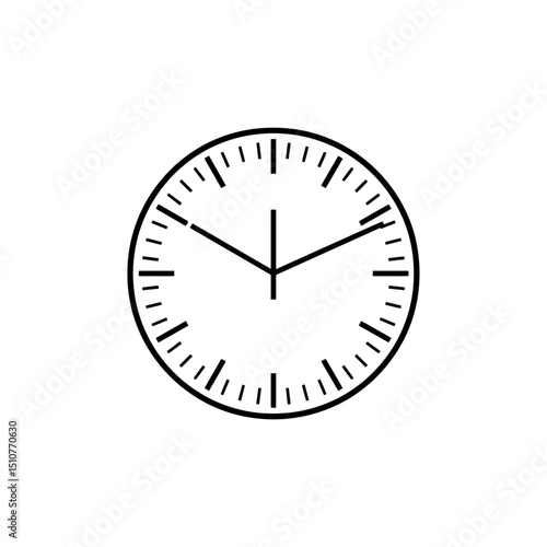 Clock icon indicates time passes on blank background vector