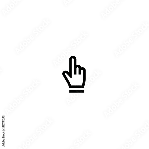 Pointing hand icon signifies touch on white background