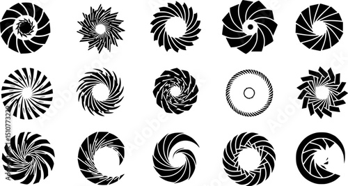 Spiral icon vector set. Volute illustration sign collection. Hypnotic Spiral symbol or logo.
