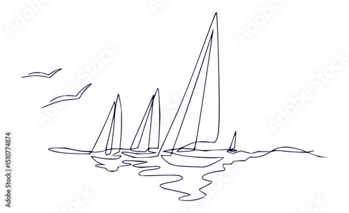 Convoy-boats-lineart-minimilist-art-air