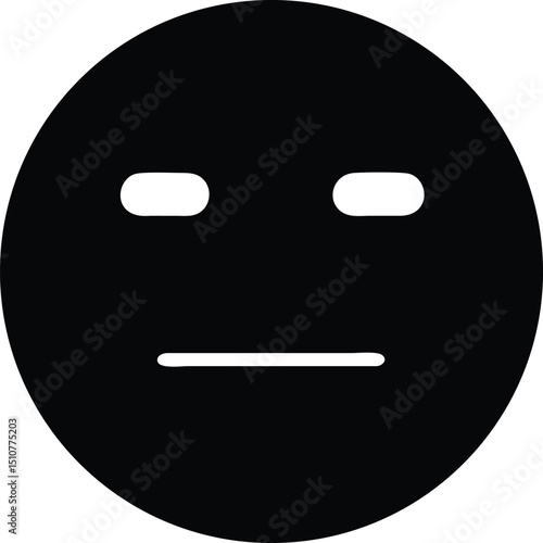 Minimalist flat style expressionless face emoji icon