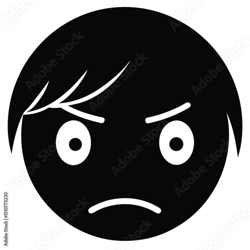 Minimalist flat style expressionless face emoji icon