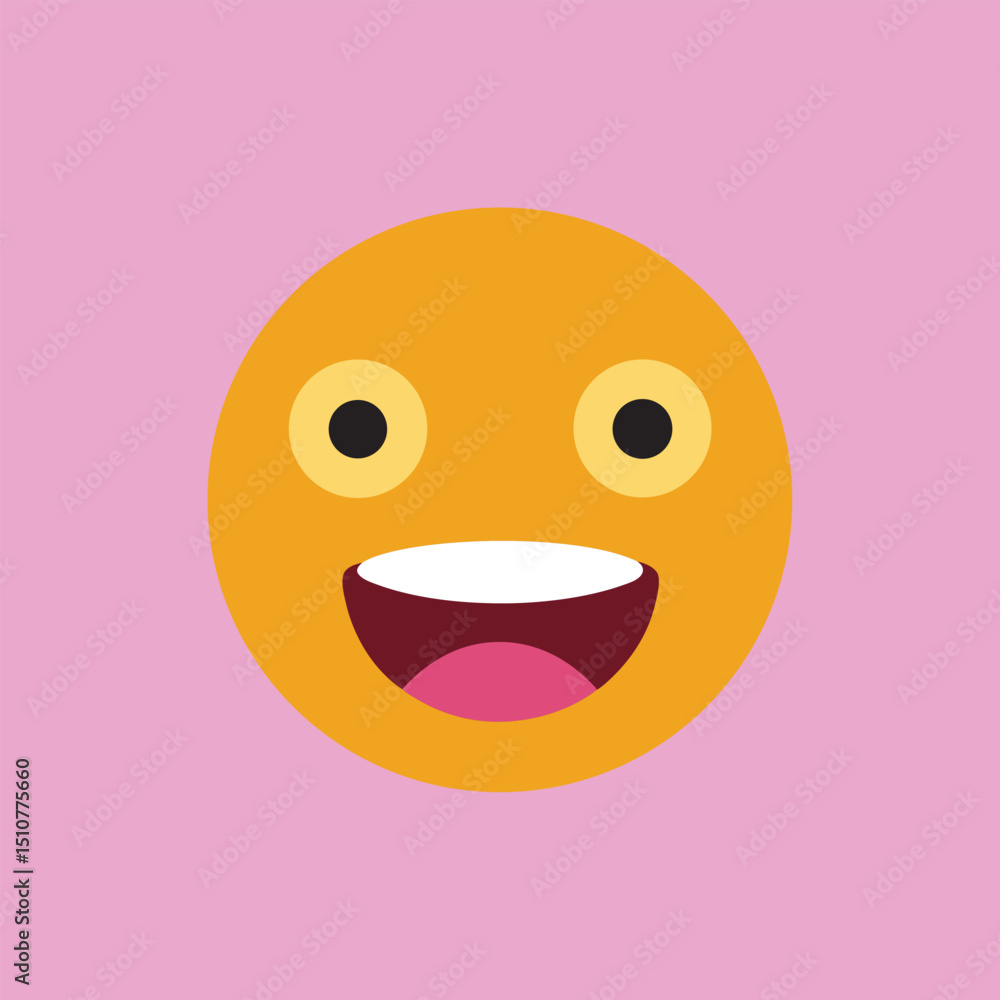 Fototapeta premium Single flat design emoji icon with multiple expressions