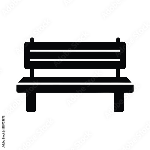 Bench Icon Vector Flat Clean Look Isolated