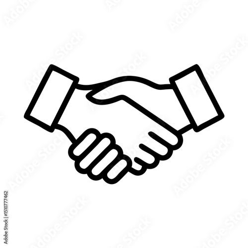 Handshake icon representing agreement and partnership in business  