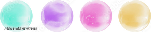 Realistic glossy glass ball.Abstract 3D light bubble with glare.Geometric abstract shape.