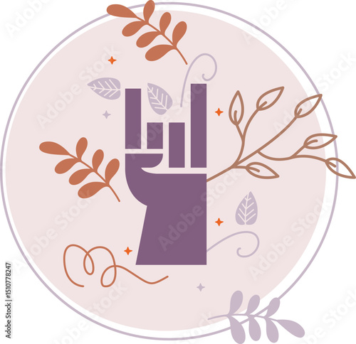 Silhouette Rock n Roll Hand Gesture Sign Stencil Vector Drawing