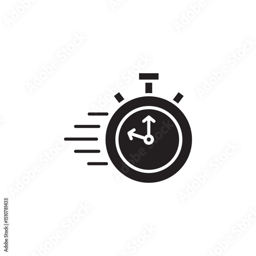 quick time icon set, fast deadline, vector illustration on white