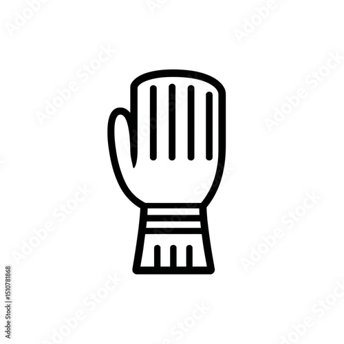 Isolated glove symbol protects hand icon illustration outline flat white