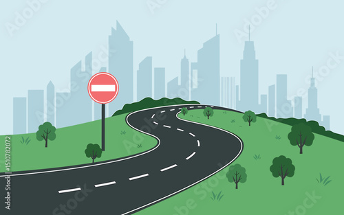 A Winding Road to the City Navigating Life's Journey