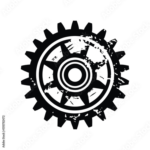 flywheel ring gear vector silhouette, illustration