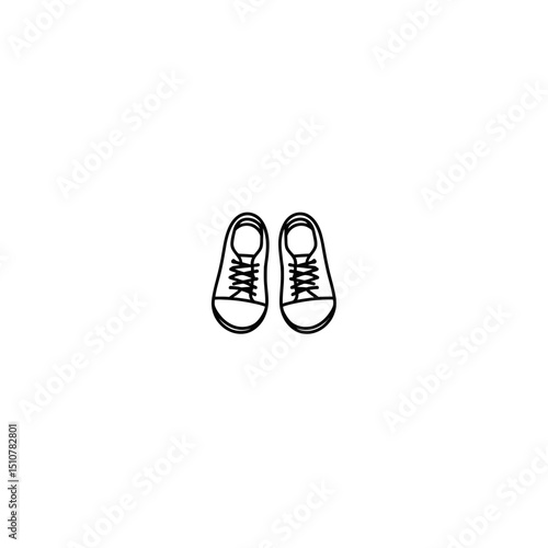 Two sneaker outlines show footwear in a minimalist scene detail