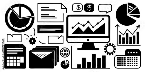 Music and audio icon set for web and media design