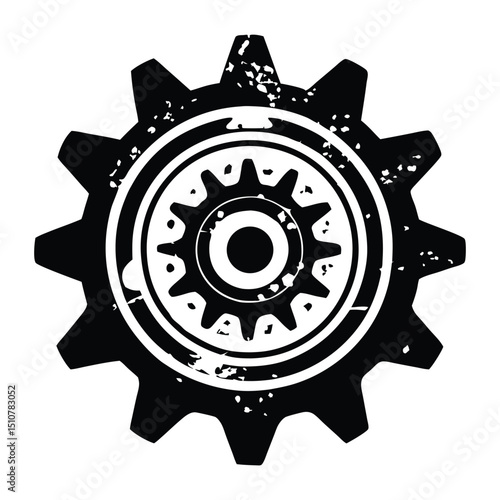 flywheel ring gear vector silhouette, illustration