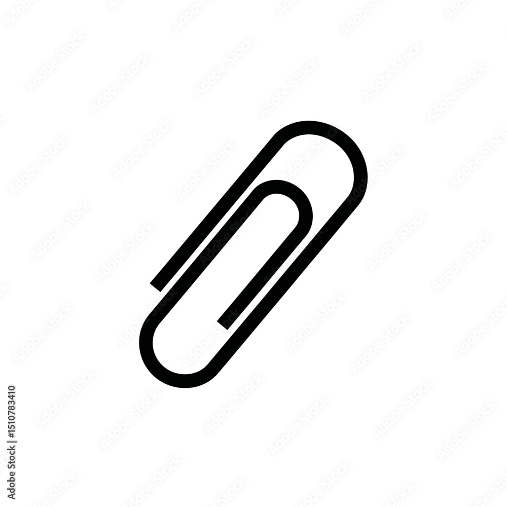 Back to School paperclip icon for stationery supplies Back to School paperclip icon for stationery supplies