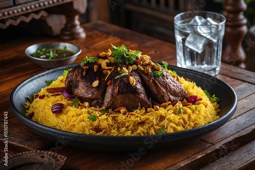 Madfoon - Saudi Arabian Food Celebrated for Its Rich Taste and Unique Cooking Method: Explore This Classic Dish of Spiced Meat and Rice, Buried and Slow-Cooked to Tenderness, Embracing Saudi Heritage