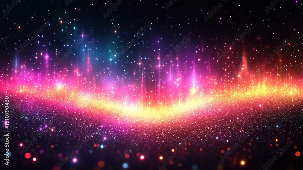 Fototapeta premium A colorful galaxy of glittering stars