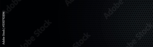 Black perforated background with black holes and glow - Vector